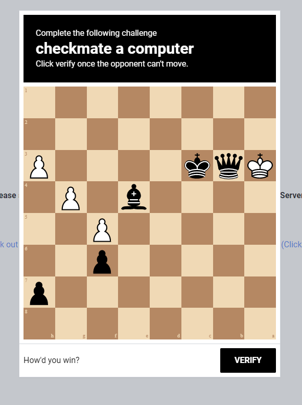 Chess captcha (Advin servers - Black Friday)