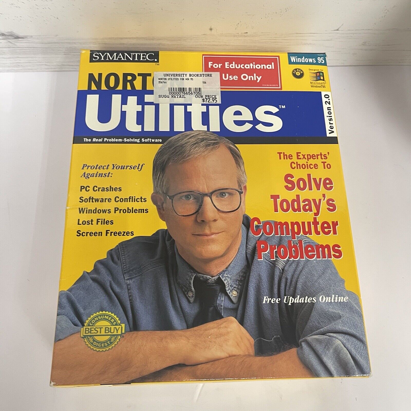 Norton Utilities: Peter on yellow box (classic, vintage)